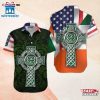 American Flag American Irish Flag With Celtic Cross Hawaiian Shirt