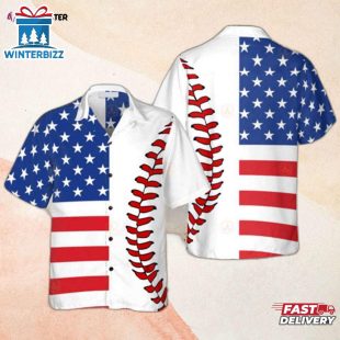 American Flag Baseball American Flag Cool Hawaiian Shirt