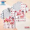 American Flag Beautiful Flamingo Happy 4th Of July Hawaiian Shirt