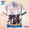 American Flag Black Cat Hawaiian Shirt
