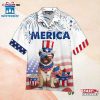 American Flag Bulldog 4th Of July Firework Hawaiian Shirt