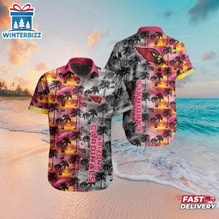 Arizona Cardinals Sunset Palms Hawaiian Shirt