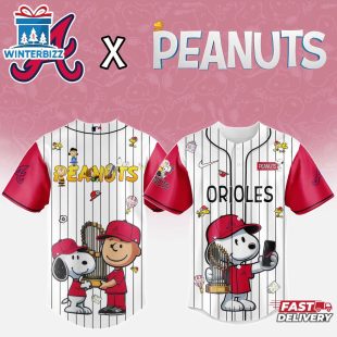 Atlanta Braves MLB x Peanuts Baseball Jersey Shirt