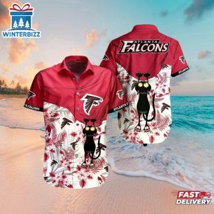 Atlanta Falcons Black Cat Hawaiian Shirt