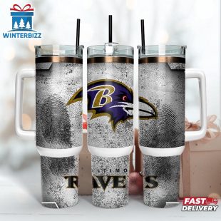 Baltimore Ravens NFL Fingerprint Effect Tumbler 40Oz With Handle