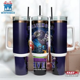 Baltimore Ravens NFL Mascot Tumbler 40Oz With Handle