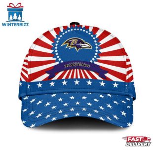 Baltimore Ravens Sport US Flag Pattern Independence Day Classic Cap