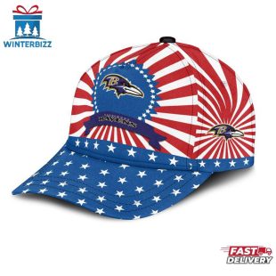 Baltimore Ravens Sport US Flag Pattern Independence Day Classic Cap