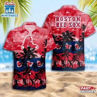 Boston Red Sox Team Tree Pattern Hawaiian Shirt