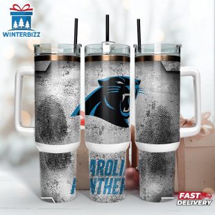 Carolina Panthers NFL Fingerprint Effect Tumbler 40Oz With Handle