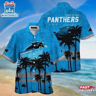Carolina Panthers Tropical Gridiron Hawaiian Shirt