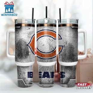 Chicago Bears NFL Fingerprint Effect Tumbler 40Oz With Handle