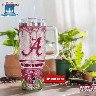 Custom Name Alabama Crimson Tide Tumbler 40Oz Handle