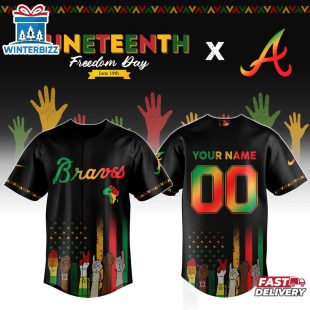 Custom Name And Number Atlanta Braves MLB x Juneteenth Baseball Jersey Shirt