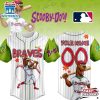 Custom Name And Number Atlanta Braves MLB x Scooby Doo Cartoon Baseball Jersey Shirt