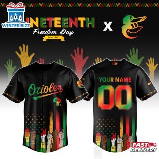 Custom Name And Number Baltimore Orioles MLB x Juneteenth Baseball Jersey Shirt
