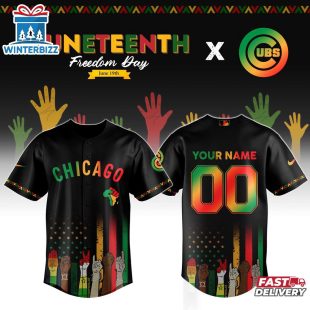 Custom Name And Number Chicago Cubs MLB x Juneteenth Baseball Jersey Shirt