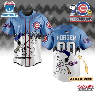Custom Name And Number Chicago Cubs x Peanuts Baseball Jersey Shirt