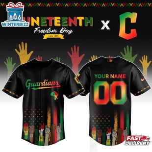 Custom Name And Number Cleveland Guardians MLB x Juneteenth Baseball Jersey Shirt