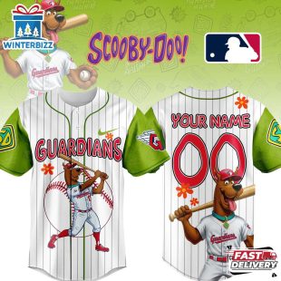 Custom Name And Number Cleveland Guardians MLB x Scooby Doo Cartoon Baseball Jersey Shirt