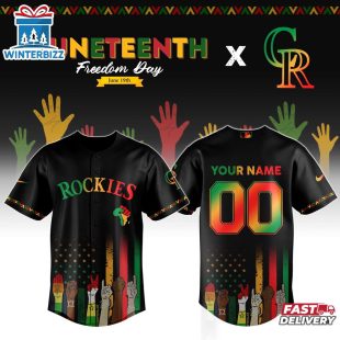 Custom Name And Number Colorado Rockies MLB x Juneteenth Baseball Jersey Shirt