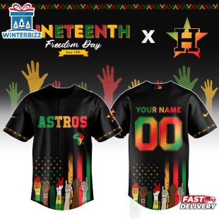 Custom Name And Number Houston Astros MLB x Juneteenth Baseball Jersey Shirt