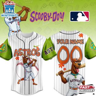 Custom Name And Number Houston Astros MLB x Scooby Doo Cartoon Baseball Jersey Shirt