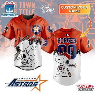 Custom Name And Number Houston Astros x Peanuts Baseball Jersey Shirt