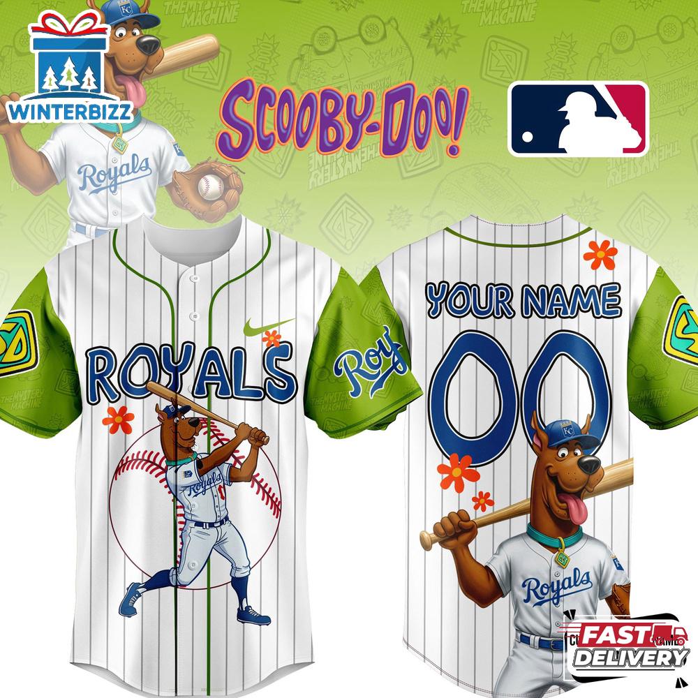 Custom Name And Number Kansas City Royals MLB x Scooby Doo Cartoon Baseball Jersey Shirt Custom Name And Number Kansas City Royals MLB x Scooby Doo Cartoon Baseball Jersey Shirt