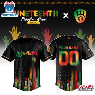 Custom Name And Number Milwaukee Brewers MLB x Juneteenth Baseball Jersey Shirt