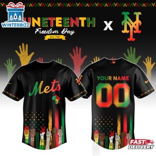 Custom Name And Number New York Mets MLB x Juneteenth Baseball Jersey Shirt