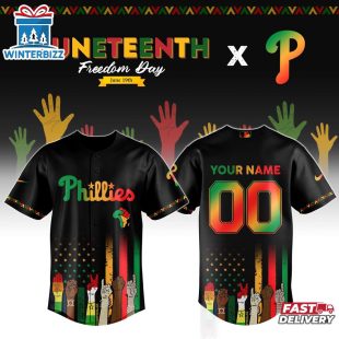 Custom Name And Number Philadelphia Phillies MLB x Juneteenth Baseball Jersey Shirt