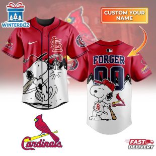 Custom Name And Number St. Louis Cardinals x Peanuts Baseball Jersey Shirt