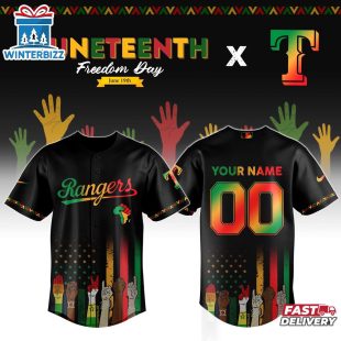 Custom Name And Number Texas Rangers MLB x Juneteenth Baseball Jersey Shirt