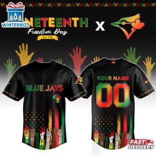 Custom Name And Number Toronto Blue Jays MLB x Juneteenth Baseball Jersey Shirt