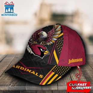 Custom Name Arizona Cardinals Eagle Baseball Cap For Fans