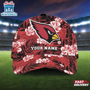 Custom Name Arizona Cardinals NFL Flowers Baseball Cap For Fans