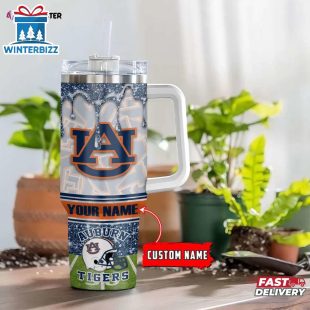 Custom Name Auburn Tigers Tumbler 40Oz Handle