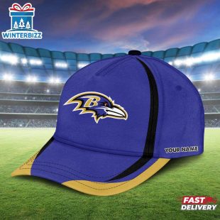 Custom Name Baltimore Ravens NFL Basic Baseball Cap For Fans