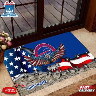 Custom Name Buffalo Bills Eagle Doormat Home Decor