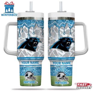 Custom Name Carolina Panthers NFL Team Tumbler 40Oz Handle