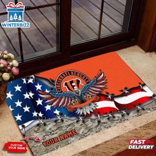 Custom Name Cincinnati Bengals Eagle Doormat Home Decor