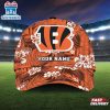 Custom Name Cincinnati Bengals NFL Flowers Baseball Cap For Fans