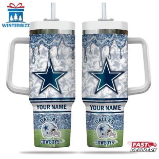 Custom Name Dallas Cowboys NFL Team Tumbler 40Oz Handle