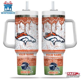 Custom Name Denver Broncos NFL Team Tumbler 40Oz Handle