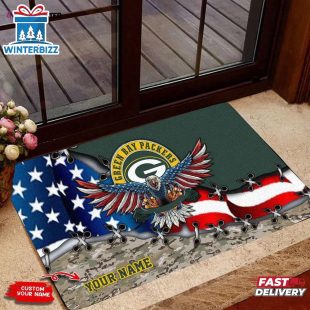 Custom Name Green Bay Packers Eagle Doormat Home Decor