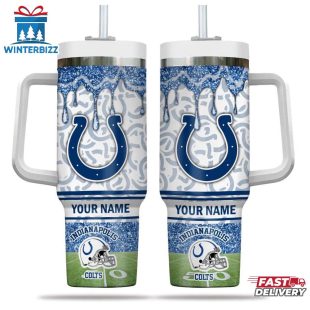 Custom Name Indianapolis Colts NFL Team Tumbler 40Oz Handle