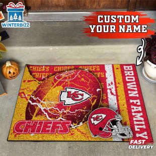 Custom Name Kansas City Chiefs Doormat Home Decor