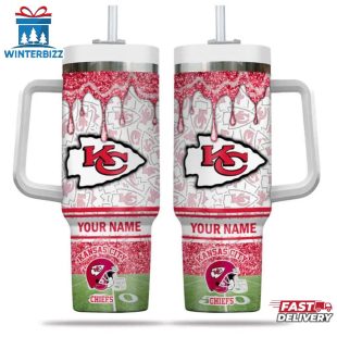 Custom Name Kansas City Chiefs NFL Tumbler 40Oz Handle