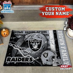 Custom Name Las Vegas Raiders Doormat Home Decor